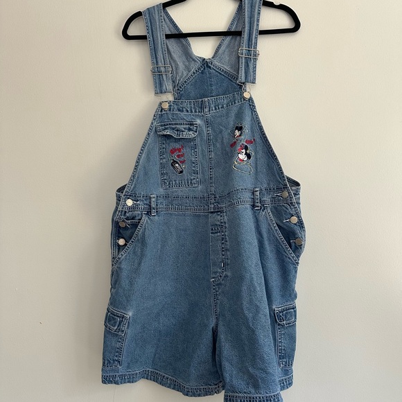 Disney Mickey and Minnie Denim Overalls with Embroidered Details - Picture 1 of 14